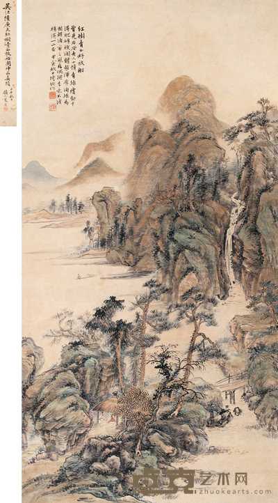 陆恢 红树青山好放船 立轴 131×60.5cm